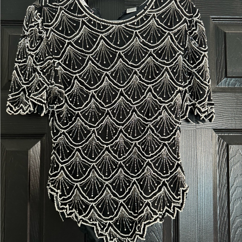 Laurence Kazar Beaded Top